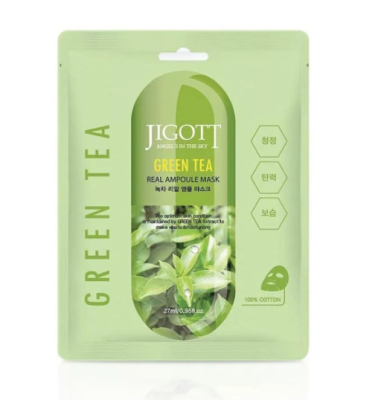  Маска ампульная для лица с экстрактом зеленого чая JIGOTT , 27 ML